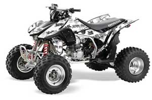 Honda TRX 450R ATV Graphic Kit - 2004-2016 Silver Star - Silverhaze Black