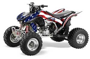 Honda TRX 450R ATV Graphic Kit - 2004-2016 Stars n Stripes Red