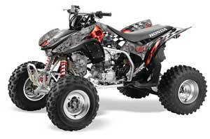 Honda TRX 450R ATV Graphic Kit - 2004-2016 Checkered Skull Red
