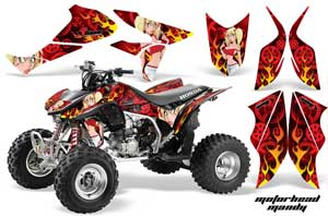 Honda TRX 450R ATV Graphic Kit - 2004-2016 Motorhead Mandy Red