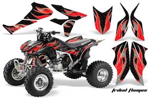 Honda TRX 450R ATV Graphic Kit - 2004-2016 Tribal Flames Red