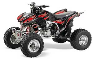 Honda TRX 450R ATV Graphic Kit - 2004-2016 Tribal Flames Red