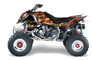 Polaris Outlaw 450 / 500 / 525 ATV Graphic Kit - 2006-2008 Firestorm Black