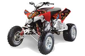 Polaris Outlaw 450 / 500 / 525 ATV Graphic Kit - 2009-2012 Ed Hardy - Pirates Red