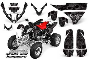 Polaris Predator 500 ATV Graphic Kit - 2002-2011 Skulls n Hammers Silver
