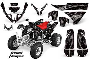 Polaris Predator 500 ATV Graphic Kit - 2002-2011 Tribal Flames Black