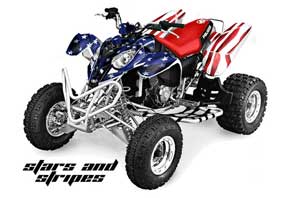 Polaris Predator 500 ATV Graphic Kit - 2002-2011 Stars N Stripes Red
