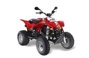 Polaris Scrambler / Trailblazer 500 ATV Graphic Kit - 1985-2009 Vegas Baller Red