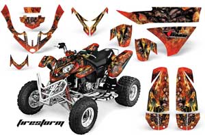Polaris Predator 500 ATV Graphic Kit - 2002-2011 Firestorm Red