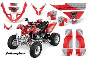 Polaris Predator 500 ATV Graphic Kit - 2002-2011 T Bomber Red
