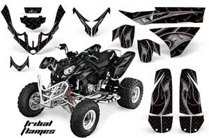 Polaris Predator 500 ATV Graphic Kit - 2002-2011 Tribal Flames Black