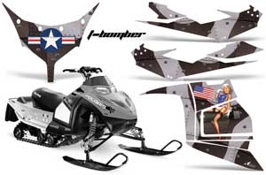 Polaris IQ Race 600 Sled Graphic Kit - All Years T Bomber Black