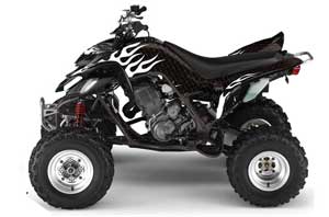 Yamaha Raptor 660 ATV Graphic Kit - 2001-2005 Diamond Flames White
