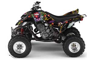 Yamaha Raptor 660 ATV Graphic Kit - 2001-2005 Ed Hardy - Love Kills Black