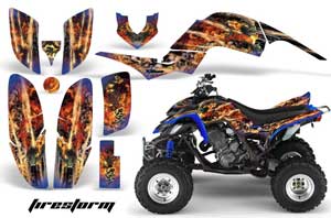 Yamaha Raptor 660 ATV Graphic Kit - 2001-2005 Firestorm Blue