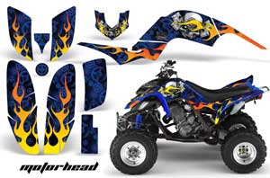 Yamaha Raptor 660 ATV Graphic Kit - 2001-2005 Motorhead Blue