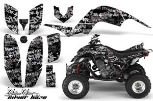 Yamaha Raptor 660 ATV Graphic Kit - 2001-2005 Silver Star - Silverhaze Black