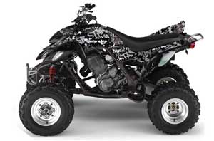 Yamaha Raptor 660 ATV Graphic Kit - 2001-2005 Silver Star - Silverhaze Black