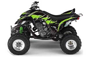 Yamaha Raptor 660 ATV Graphic Kit - 2001-2005 Tribal Flames Green