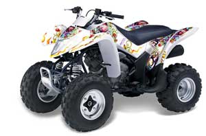 Suzuki LTZ 250 ATV Graphic Kit - 2004-2011 Ed Hardy - Love Kills White