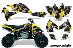 Suzuki LTR 450 ATV Graphic Kit - 2006-2009 Camoplate Yellow