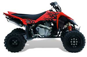 Suzuki LTR 450 ATV Graphic Kit - 2006-2009 Diamond Flames Red