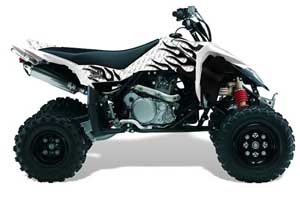 Suzuki LTR 450 ATV Graphic Kit - 2006-2009 Diamond Flames White