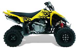 Suzuki LTR 450 ATV Graphic Kit - 2006-2009 Diamond Flames Yellow