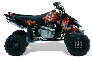 Suzuki LTR 450 ATV Graphic Kit - 2006-2009 Ed Hardy - Pirates Red