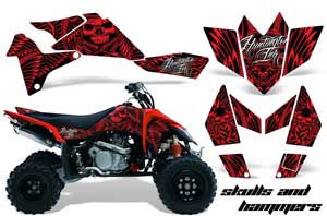 Suzuki LTR 450 ATV Graphic Kit - 2006-2009 Skulls N Hammer Red
