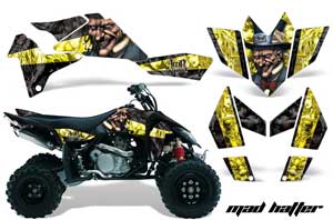 Suzuki LTR 450 ATV Graphic Kit - 2006-2009 Mad Hatter Yellow
