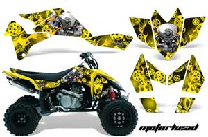 Suzuki LTR 450 ATV Graphic Kit - 2006-2009 Motorhead Yellow