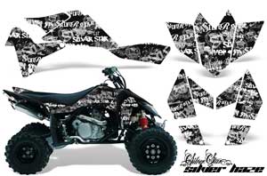 Suzuki LTR 450 ATV Graphic Kit - 2006-2009 Silver Star - Silverhaze White