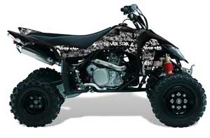 Suzuki LTR 450 ATV Graphic Kit - 2006-2009 Silver Star - Silverhaze White