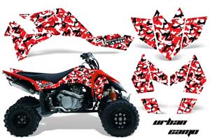 Suzuki LTR 450 ATV Graphic Kit - 2006-2009 Urban Camo Red