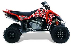 Suzuki LTR 450 ATV Graphic Kit - 2006-2009 Urban Camo Red