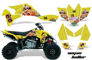 Suzuki LTR 450 ATV Graphic Kit - 2006-2009 Vegas Baller Yellow