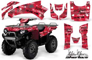 Kawasaki Brute Force 750 / 750i ATV Graphic Kit - 2005-2011 Silver Star - Silverhaze Black