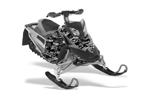 Ski Doo Rev XP Sled Graphic Kit - 2008-2012 Silver Star - Silverhaze Black