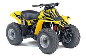 Suzuki QuadSport LT 80 ATV Graphic Kit - 1987-2006 Tribal Flames Black