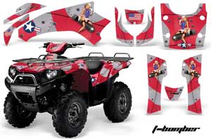 Kawasaki Brute Force 750 / 750i ATV Graphic Kit - 2005-2011 T Bomber Red