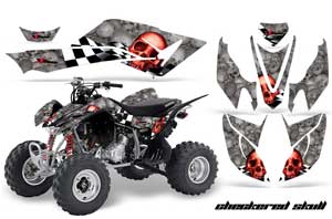 Honda TRX 400 EX ATV Graphic Kit - 2008-2016 Checkered Skull Red
