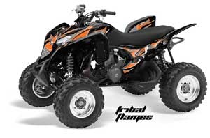 Honda TRX 700 XX ATV Graphic Kit - 2009-2015 Tribal Flames Orange