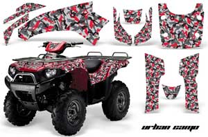 Kawasaki Brute Force 750 / 750i ATV Graphic Kit - 2005-2011 Urban Camo Red