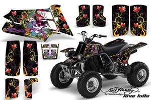 Yamaha Banshee 350 (Full Bore Plastics) ATV Graphic Kit - All Years Ed Hardy - Love Kills Black