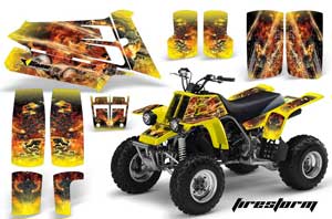 Yamaha Banshee 350 (Full Bore Plastics) ATV Graphic Kit - All Years Firestorm Yellow