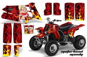 Yamaha Banshee 350 (Full Bore Plastics) ATV Graphic Kit - All Years Motorhead Mandy Red