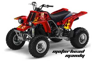 Yamaha Banshee 350 (Full Bore Plastics) ATV Graphic Kit - All Years Motorhead Mandy Red