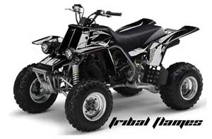 Yamaha Banshee 350 (Full Bore Plastics) ATV Graphic Kit - All Years Tribal Flames Silver