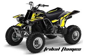 Yamaha Banshee 350 (Full Bore Plastics) ATV Graphic Kit - All Years Tribal Flames Yellow